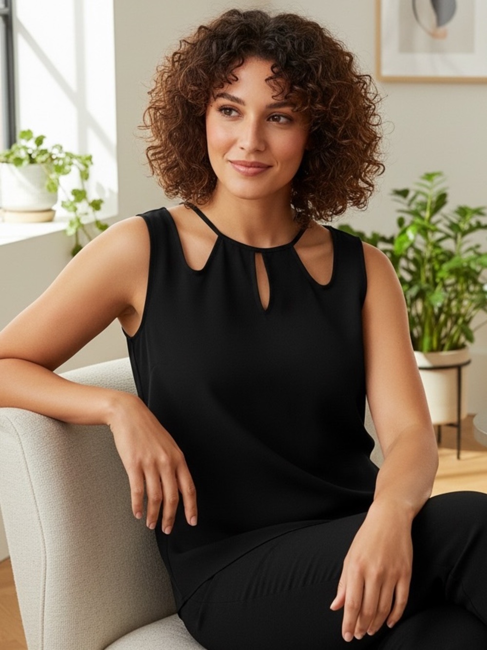 Express Cutout Strap High-Neck Halter Top